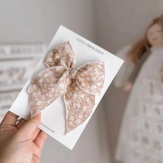 Neutral Floral Fable Bow