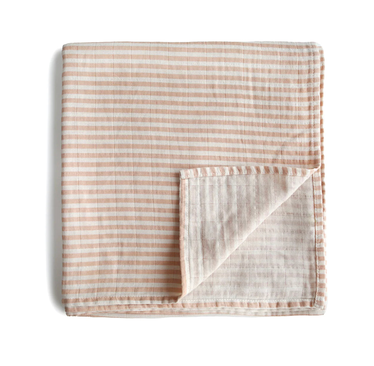 Natural Stripe Muslin Swaddle Blanket