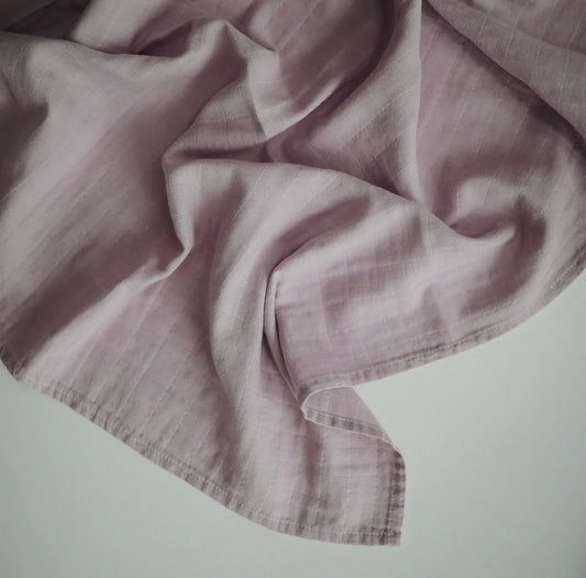 Soft Mauve Muslin Swaddle Blanket